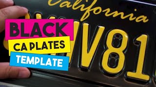 Black CA License Plates DIY