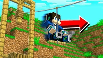How To Make Working Zip Line In Minecraft NO COMMANDS, NO MODS AND NO ADDONS only on beta