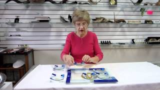 Glass Blue and White Glass Pesach / Passover Seder Plate