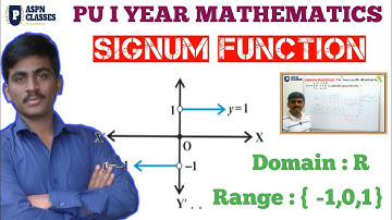 Signum Function class 11 || Graph, domain, range of the Signum Function class 11 maths in Kannada