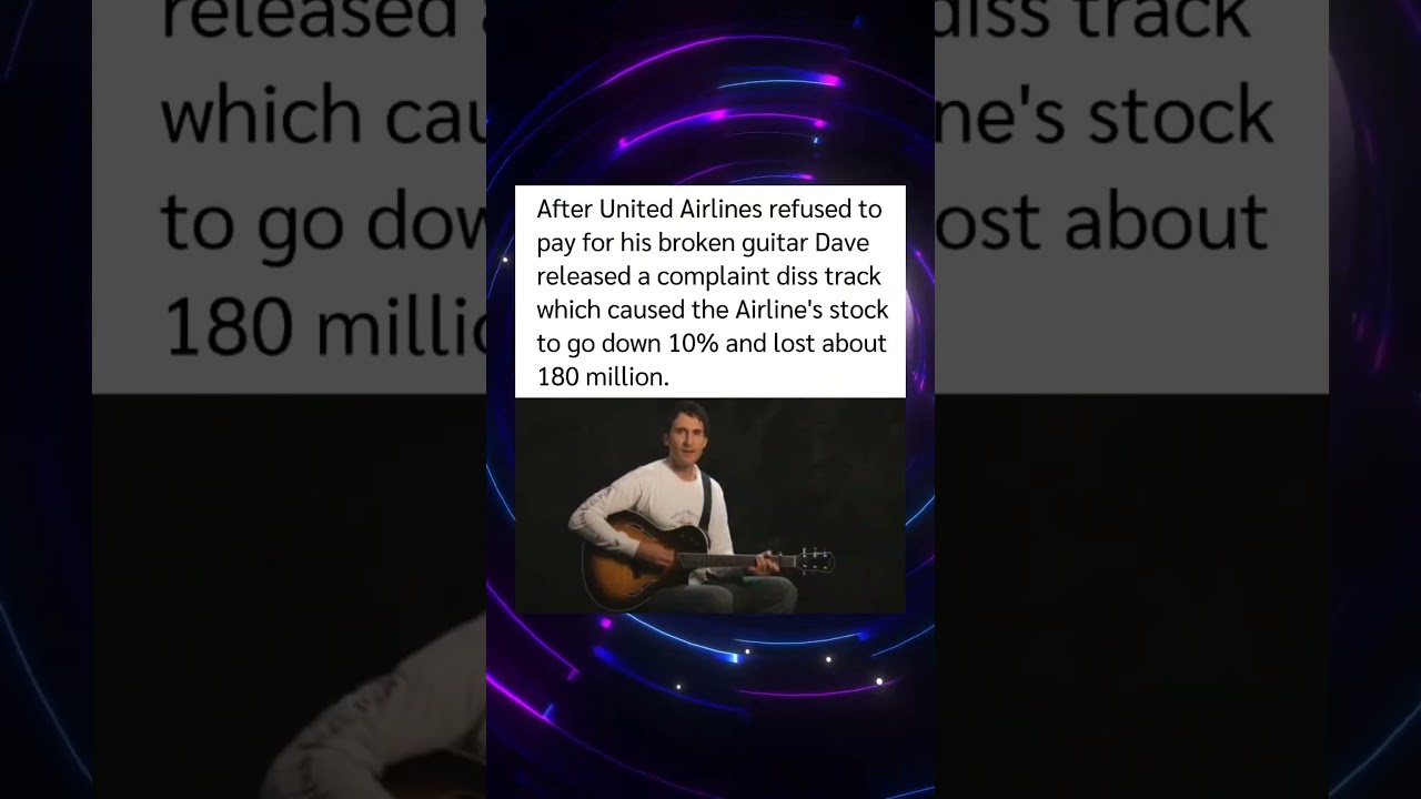 After United Airlines refused to pay for his broken guitar Dave released a diss track🤯❤