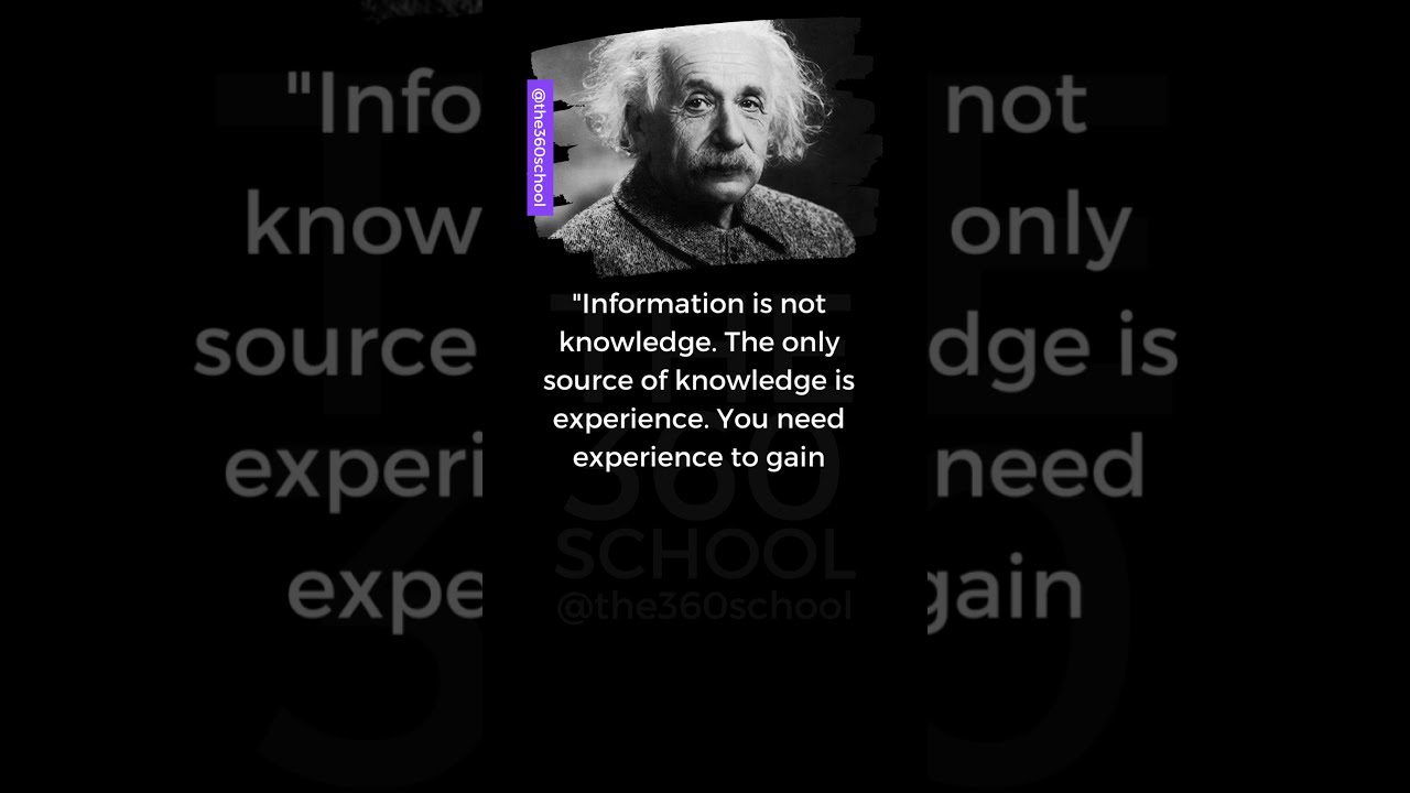 Experience As The Key Albert Einstein