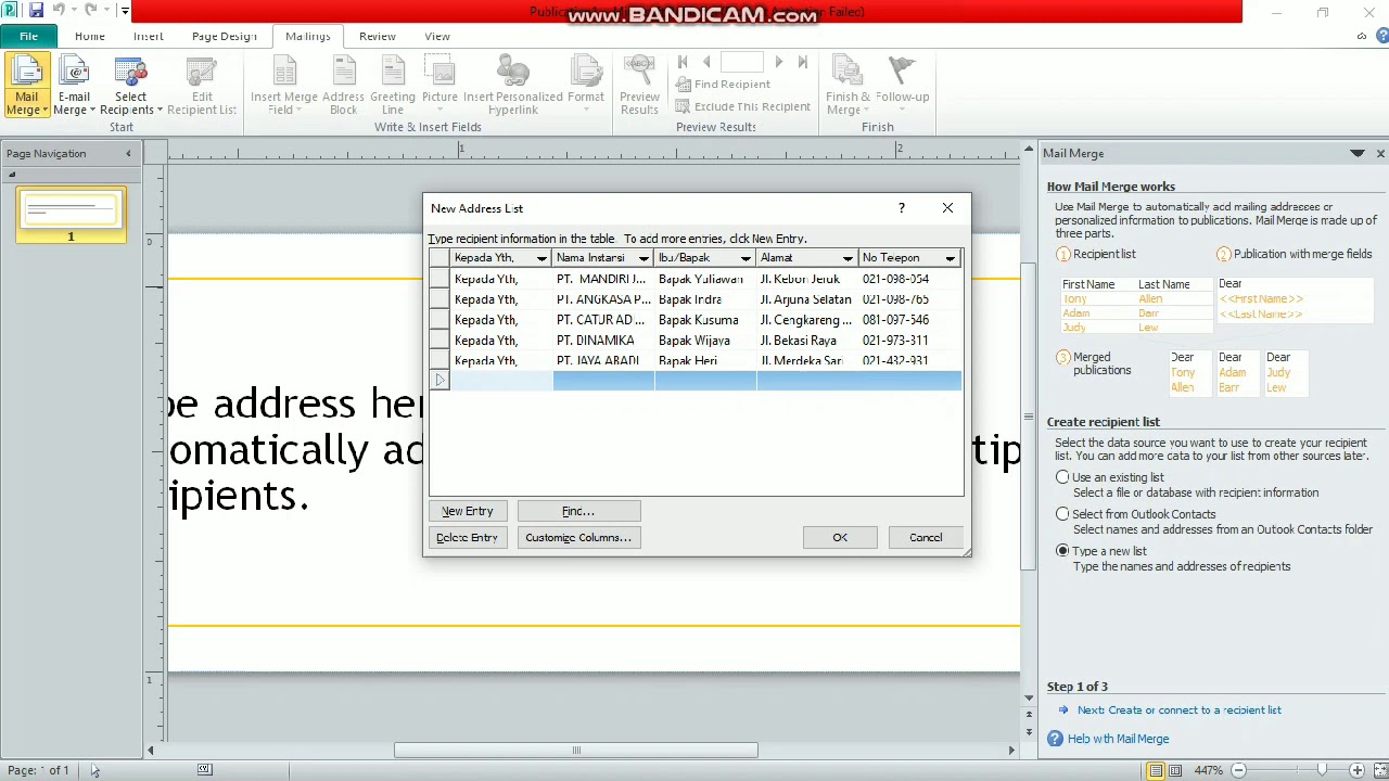 Tutorial membuat amplop menggunakan Ms. Publish 2010 