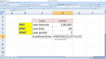 Formula of PMT IPMT PPMT  in excel - How to use formula in excel in hindi