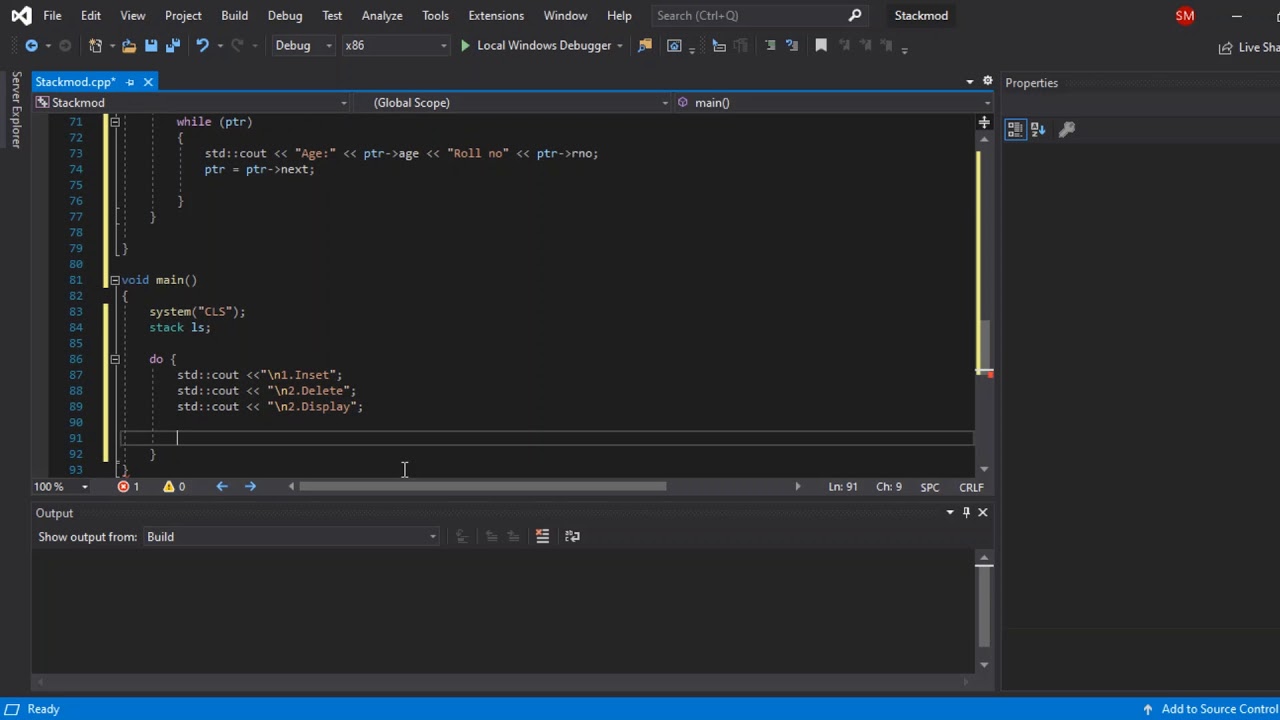 Inserting and Deleting Elements from a Dynamically Stored Stack. - YouTube