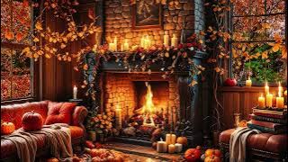 Autumn Afternoon with Fireplace and Piano – Fall Ambience Music for Relaxation on Thanksgiving