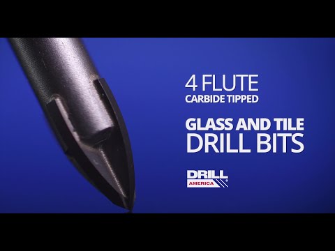 3/16" Carbide Tipped 4 Flute Glass & Tile Drill Bit - DWD4FGD3/16