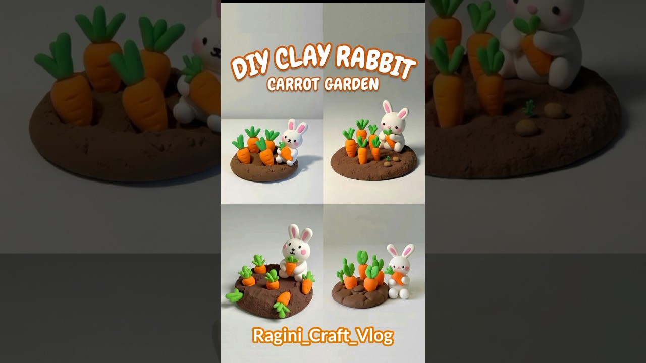 DIY Rabbit with clay 🐇🥕 