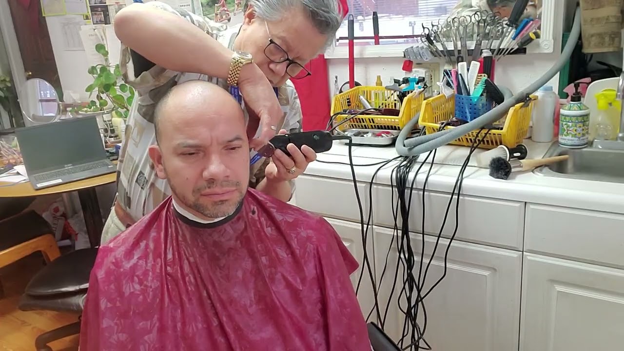 Trim beard, mustache, and clean haircut