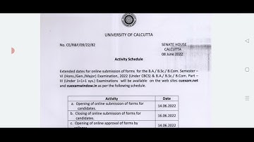 extended date of form submission 6th semester Calcutta University