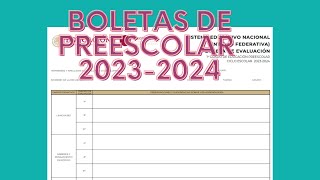 Boletas de preescolar 2023 2024 Boletas de preescolar 2023 2024