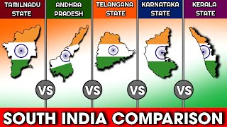 Tamilnadu vs Andhra Pradesh vs Karnataka vs Telangana vs Kerala Comparison | South Indian States screenshot 1
