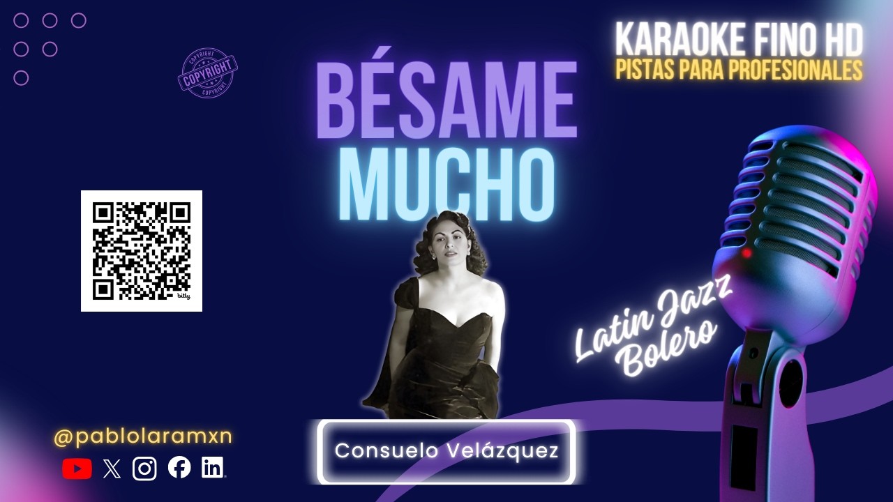 Bésame Mucho | Karaoke Fino HD | Latin Jazz Bolero Version | Pistas Para Profesionales