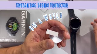 10 easy steps to install a screen protector on a watch - Garmin Approach S70 S62 S42 tempered glass