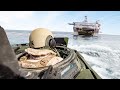 US Amphibious Vehicle Parks Inside Gigantic Ship In Middle of the Sea