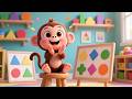 Baby Monkey Counts Shapes 🐵🔺 Fun Shapes Song for Kids | Learn Shapes & Colors