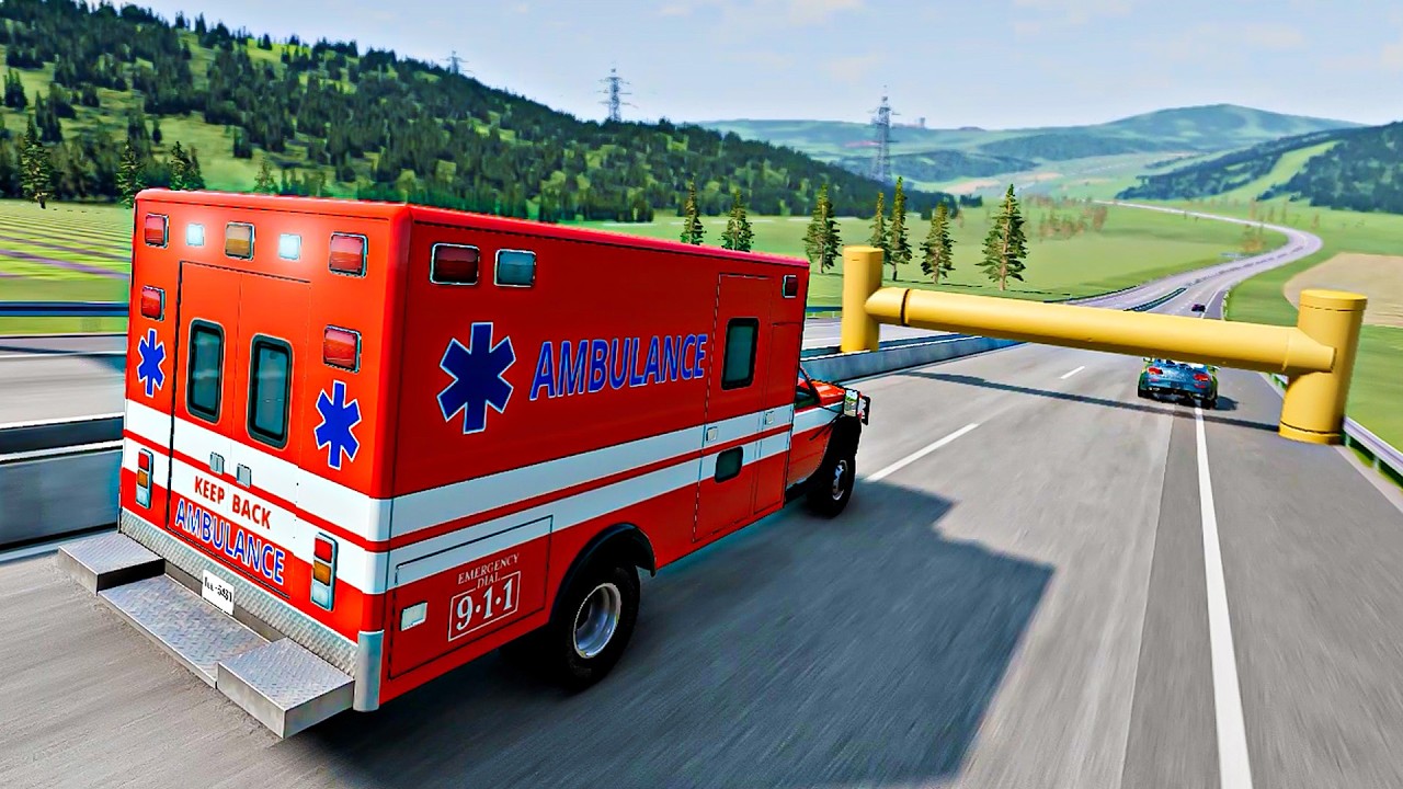 High Speed Cars , Trucks , Ambulance & SUV vs Road Barriers | Speed & Crash | Beamng.Drive