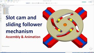 Famous Solid Edge Assembly & Motion Animation #34 | Slot Cam and Sliding Fllower Mechanism Net Worth