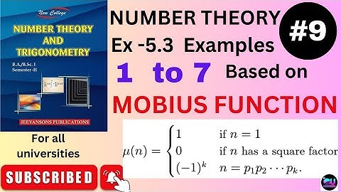 Ex - 5.3 Examples Number Theory || Mobius Function in Number Theory || Mobius Function Examples ||