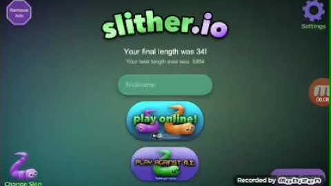 My First time of playing slitherio ( AI Bots )