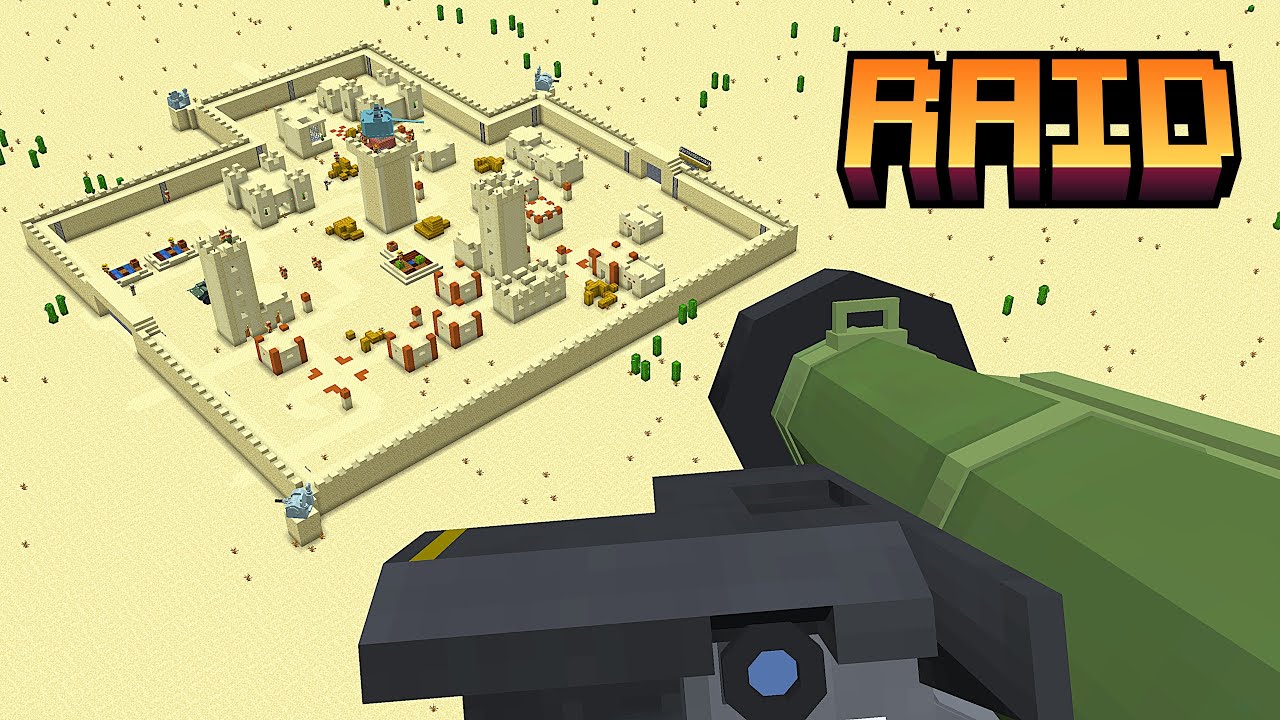 Epic Pillager Raid Defense with Modern Weapons [Minecraft Warfare]