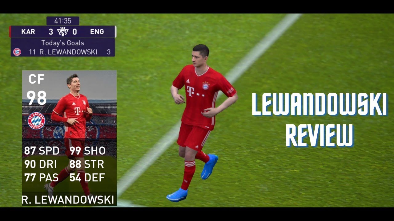 Lewandowski 98 rated review in pes 2021 mobile 😍The best finisher🔥