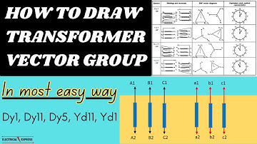 How to Draw Transformer Vector Group| Vector Group connection| Transformer Dy11 Dy1 Dy5 Yd11 Yd1