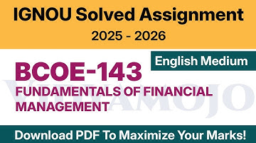 IGNOU BCOE 143 Solved Assignment 2025-26 English Medium PDF Download
