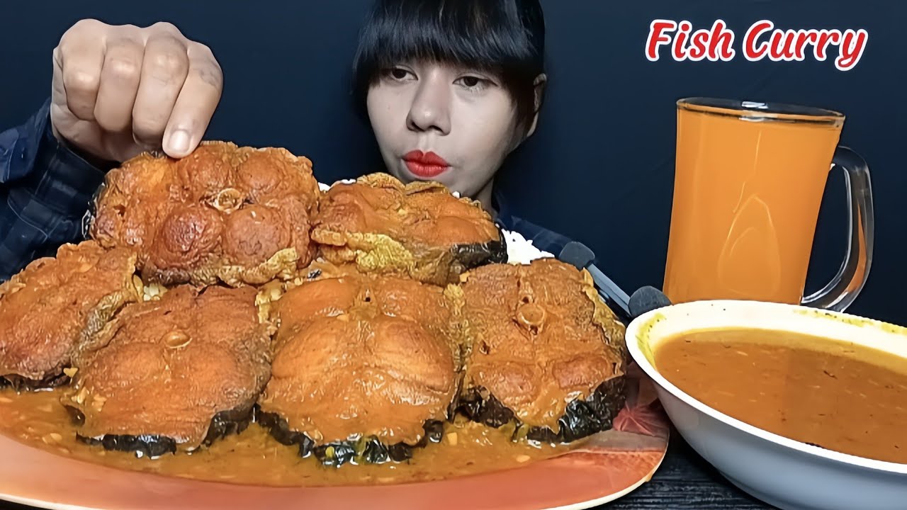 ASMR eating spicy 🥵 fish curry, Spicy fish eating challenge । Big bites । mukbang eating spicy fish