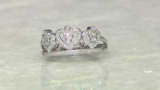 Crown Design Diamond Ring, Sterling, 1/5 cttw, by Affinity on QVC