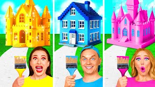 One Colored House Rich vs Broke vs Giga Rich | Funny Situations by BaRaDa Challenge