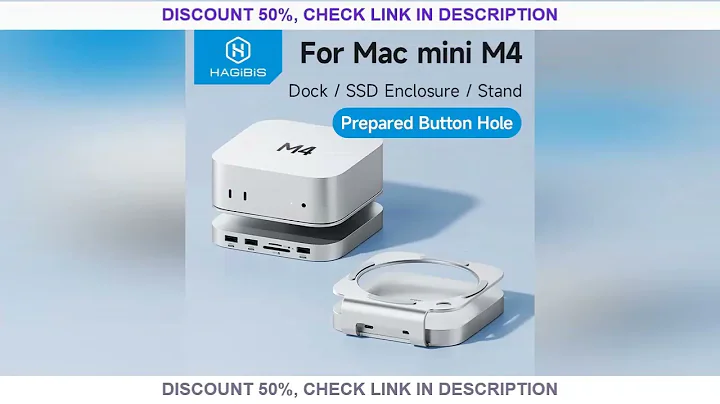 Hagibis USB C Hub with M.2 SSD Enclosure for Mac Mini M4/M4 Pro Stand Type-C Docking Station SSD Cas