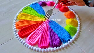 Simple rangoli for navratri l rangoli designs for dasara l रंगोली  navratri durga ashtami rangoli screenshot 2