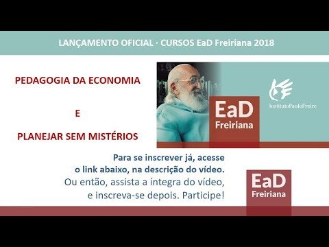 LANÇAMENTO OFICIAL - Cursos EaD Freiriana - 1º semestre de 2018