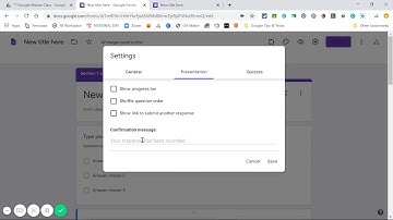 Google Forms edit confirmation message