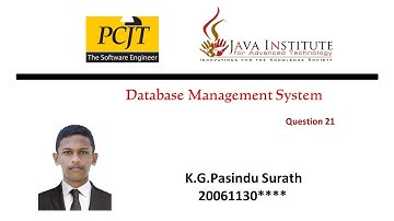 Java Institute | Database Management System | Question 21 | K.G.Pasindu Surath