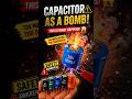 CAPACITOR AS A BOMB💥 #capacitorblast #capacitor #electroniccomponents #shorts #electrolyticcapacitor