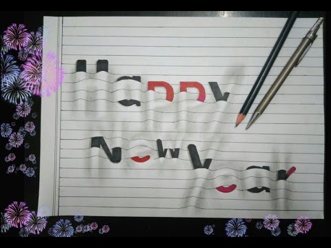 Video Happy New Year 2017, Vẽ 3D chữ 