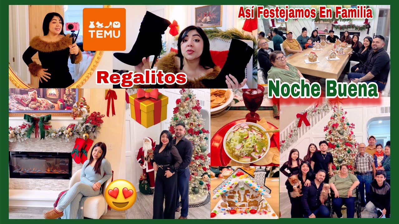 Así Celebramos Nochebuena🌲Regalitos De TEMU🎁Primera Vez De Mis Suegros Haciendo Casas De Jengibre 