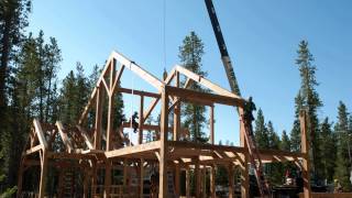 West Yellowstone Timber Frame Raising Timelapse