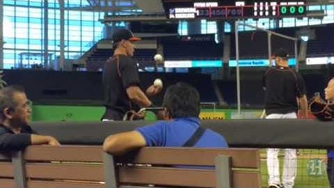 Watch Marlins utilityman Derek Dietrich juggle