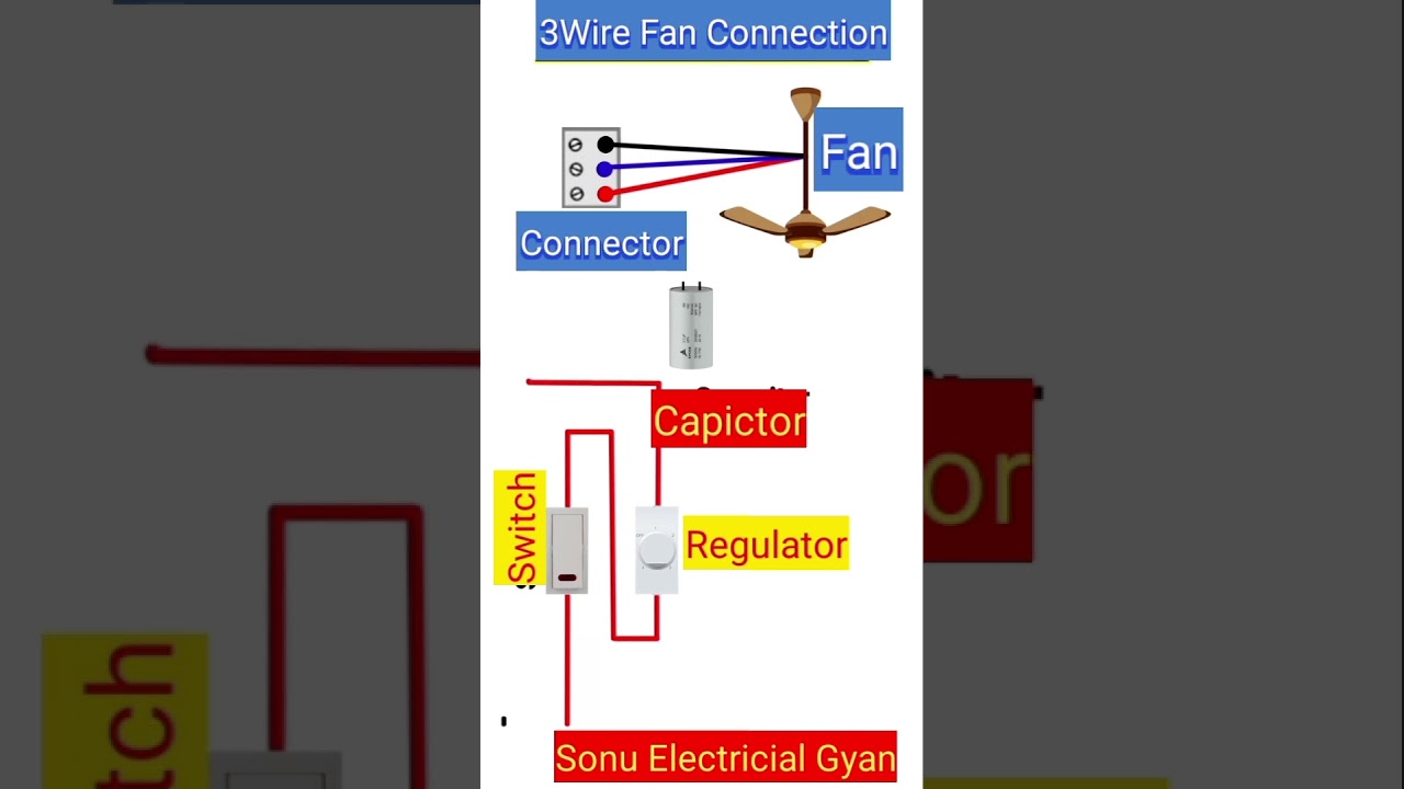 3 Wire Celling Fan ke connection kese Kre