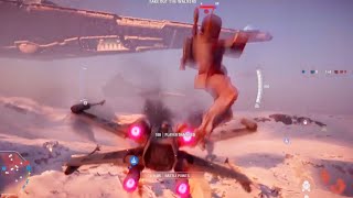 Flying Into Boba With X-Wing STAR WARS Battlefront 2 Funny Moments