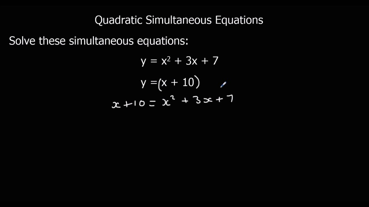 solving-quadratic-simultaneous-equations-youtube