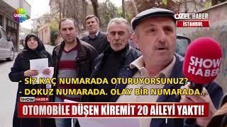 Otomobile düşen kiremit 20 aileyi yaktı!