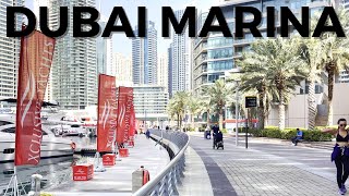 4K Dubai Marina Walking Tour 2023