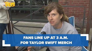 Fans lining up for Taylor Swift merch truck outside Lumen Field