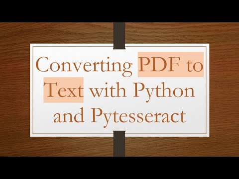 Converting PDF to Text with Python and Pytesseract