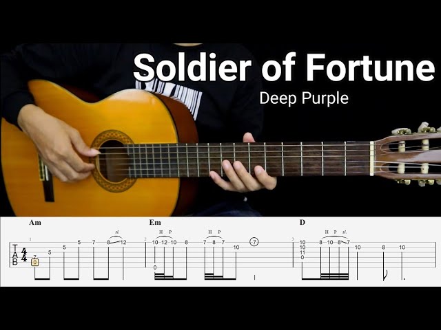 Soldier of Fortune - Deep Purple - Fingerstyle Guitar Tutorial TAB + Chords + Lyrics class=