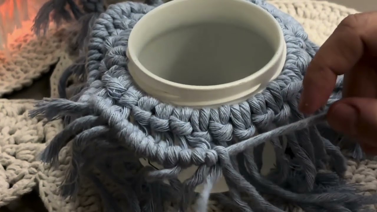 Macrame Candle Holder Made from Leftover Cords | Zero Waste Idea